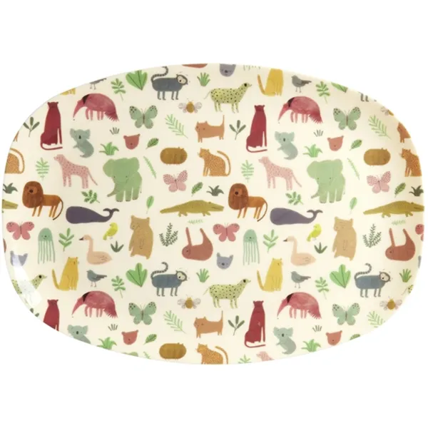 RICE Sweet Jungle Print melamintallerken for barn