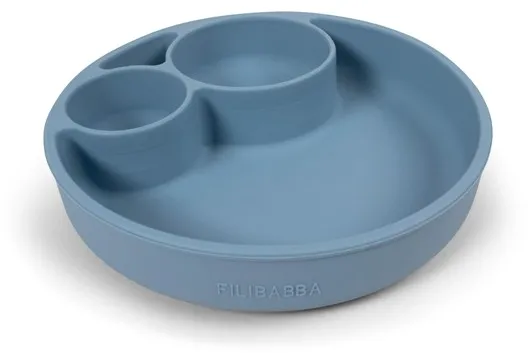 Filibabba delt silikontallerken - Powder Blue