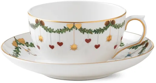 Royal Copenhagen Stjerne Riflet Jul kopp og asjett - 32 cl