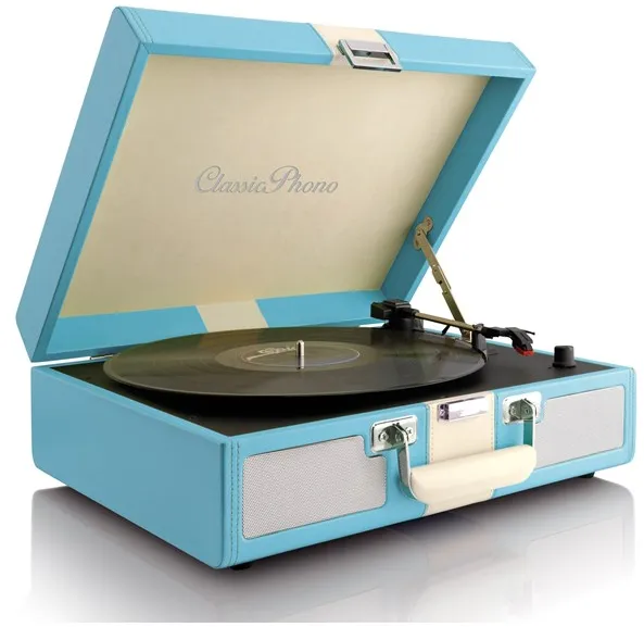Lenco CLASSIC PHONO TT-33 - Platespiller i koffert - Innebygde høyttalere - Blå - Platespiller Blå